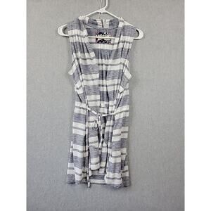 Anthropologie Saturday Sunday Striped Drawstring Sky Vest Cardigan Womens Medium